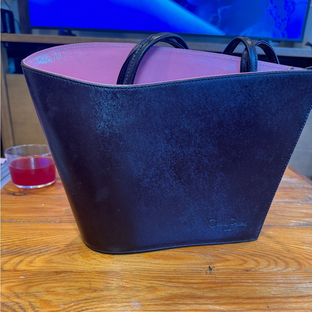 Asymmetric brown and pink vintage purse